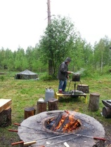 Paulin aamupuuro valmistumassa.